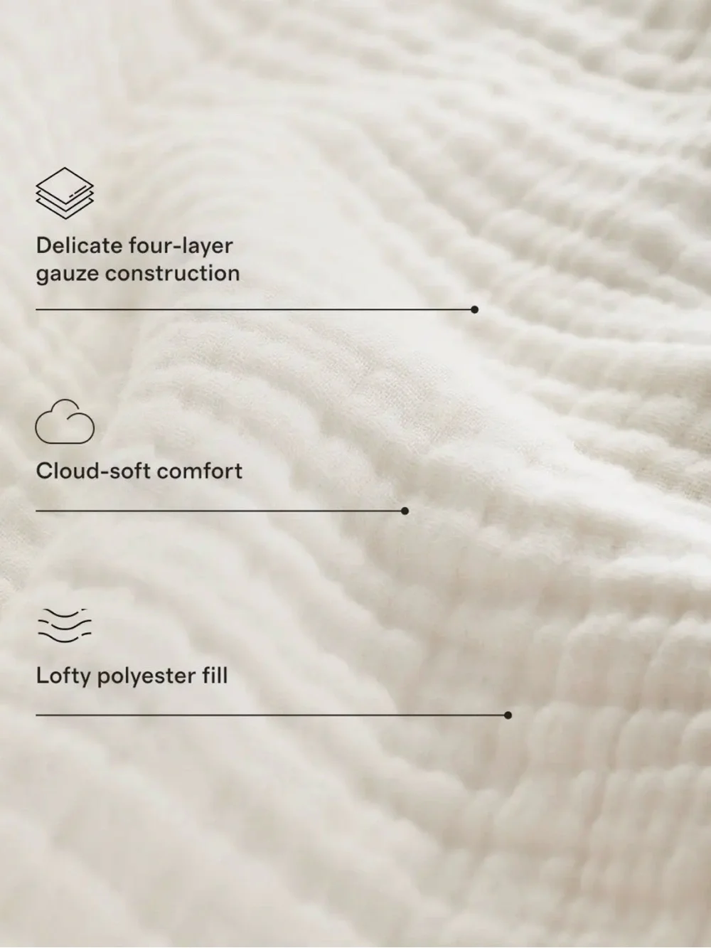 Airy Gauze 100% Organic Cotton Charcoal Dream Quilt Set - Retail $160